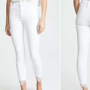 MOTHER the looker jeans with lace white